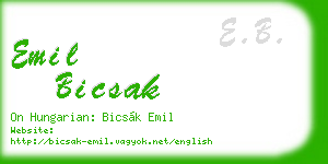 emil bicsak business card